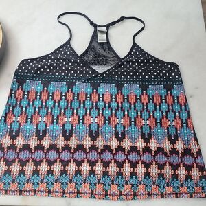 In Bloom Black and Blue Patterned Camisole